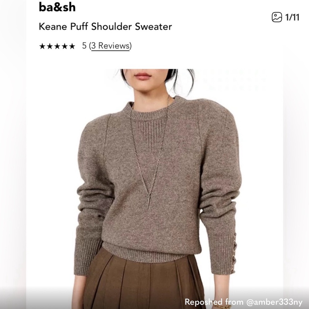 Bash ba&sh sweater taupe tan gorg! Xs